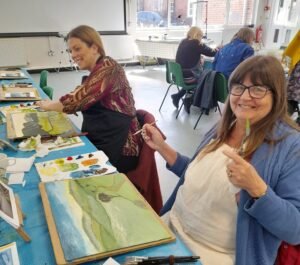 Basingstoke students having fun with their art.